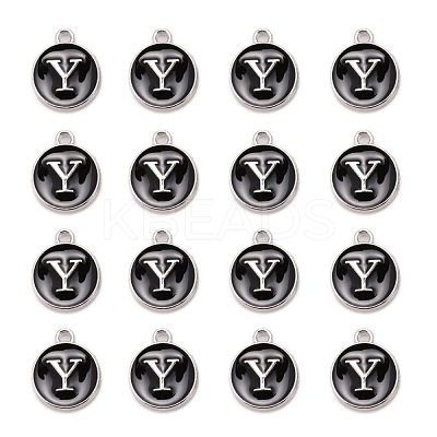 Platinum Plated Alloy Charms X-ENAM-S118-02Y-P-1