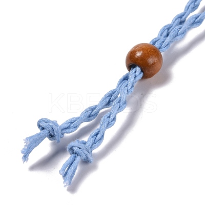 2 Colors 2PCS Adjustable Braided Waxed Cord Macrame Pouch Necklace Making MAK-PH0004-29-1