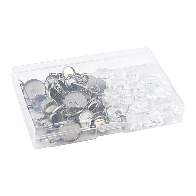 25Pcs 5 Styles 304 Stainless Steel Leverback Earring Settings STAS-FS0002-10-1
