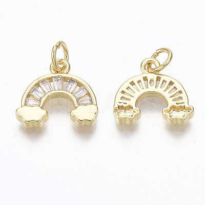 Brass Micro Pave Cubic Zirconia Charms X-ZIRC-R109-013G-NF-1