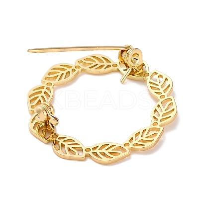Hollow Leaf Ring Brass Brooches for Women JEWB-Z032-01G-1