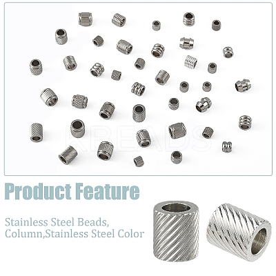 100Pcs 10 Styles Stainless Steel Beads STAS-YW0002-84-1