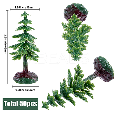 50Pcs Tree Miniature Ornaments AJEW-SP0003-59-1