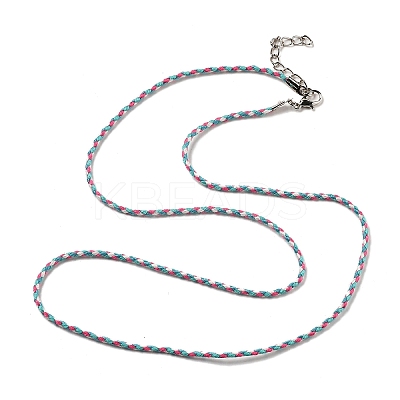 2MM Braided Round Polycotton Cord Necklace Making with Alloy Lobster Claws Clasps and Iron End Chains NJEW-Q031-01B-1