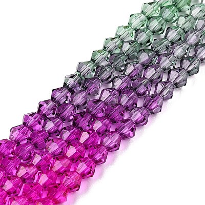 Gradient Color Baking Paint Glass Bead Strands DGLA-A039-T2mm-A09-1