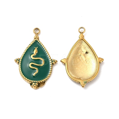 PVD Vacuum Plating 201 Stainless Steel Enamel Pendants STAS-J401-VC1053-1