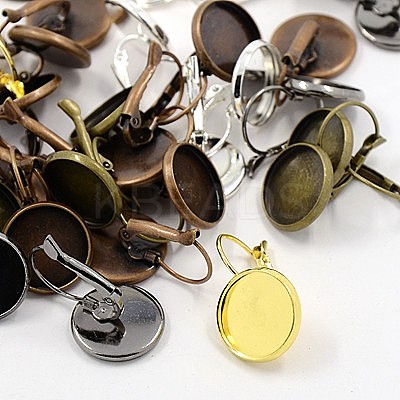 Brass Leverback Earring Findings KK-C1244-M-1