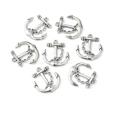 Tibetan Style Alloy Anchor Pendants X-TIBEP-839-AS-NR-1