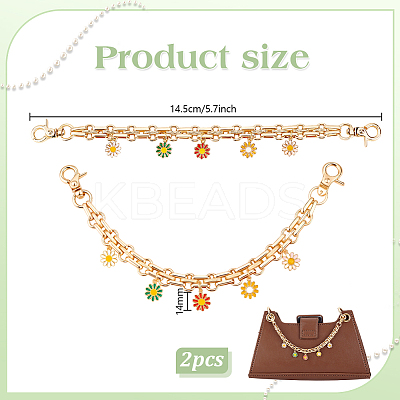 2Pcs Iron Chain Purse Strap Extenders AJEW-PH0018-09-1