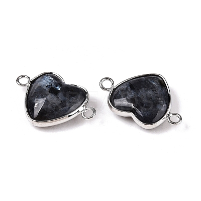 Natural Larvikite Love Heart Pendants G-T138-205K-P-1