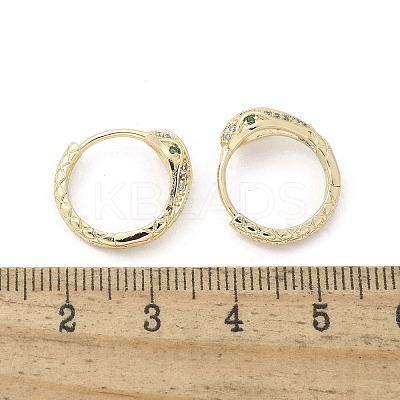 Brass Clear Cubic Zirconia Hoop Earrings EJEW-Q014-20G-1