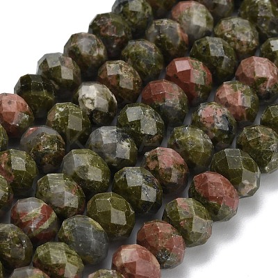 Natural Unakite Beads Strands G-Z111-A31-1