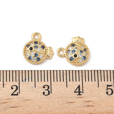 Brass Micro Pave Cubic Zirconia Charms KK-C099-01A-G-1