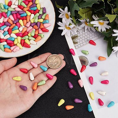 180Pcs 9 Colors Synthetic Turquoise Beads G-AR0006-19B-1