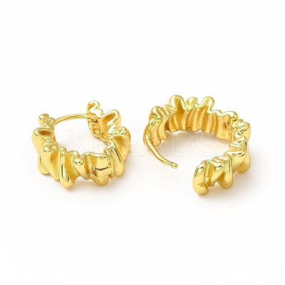 Rack Plating Brass Leaf Hoop Earrings for Women EJEW-H093-07G-1