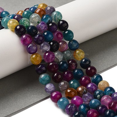 Dyed & Heated Natural Dragon Veins Agate Beads Strands X-G-P539-A01-20-1