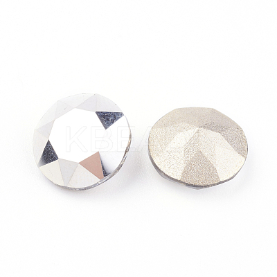 Pointed Back & Back Plated Glass Rhinestone Cabochons RGLA-J012-8mm-001CA-1