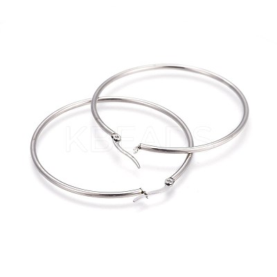 Tarnish Resistant 304 Stainless Steel Big Hoop Earrings EJEW-P173-13P-06-1