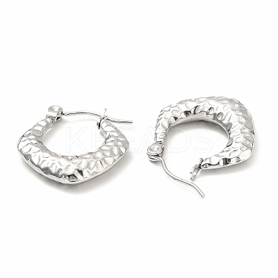 Non-Tarnish 304 Stainless Steel Chunky Rhombus Hoop Earrings for Women LS-EJEW-F283-04P-1