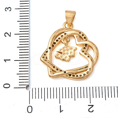 Brass Micro Pave Cubic Zirconia Pendants KK-CBA0009-10G-D-1