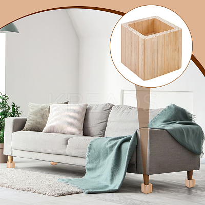 Square Wood Furniture Legs LS-AJEW-WH0661-19A-1