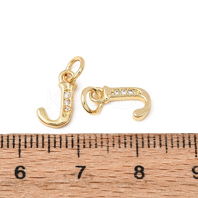Brass Micro Pave Cubic Zirconia Charms X-KK-I382-03G-J-1