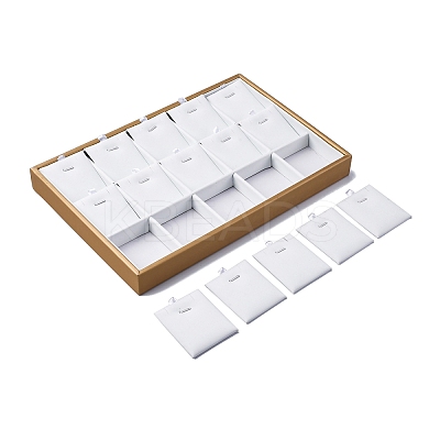 3-Row 15 Grids Imitation Leather Jewelry Pendant Trays CON-G023-13-1