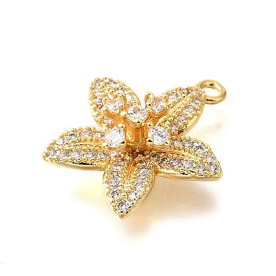 Brass Micro Pave Clear Cubic Zirconia Pendants KK-U065-02D-G-1