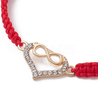 Alloy Rhinestone Heart with Infinity Link Bracelet BJEW-JB10003-1