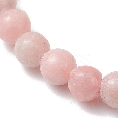 Natural Pink Opal Round Beaded Stretch Bracelets for Women BJEW-JB12836-01-1