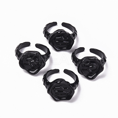 Spray Painted Alloy Cuff Rings RJEW-T011-15-RS-1
