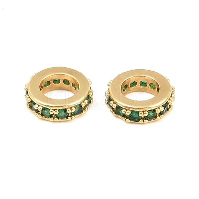 Brass Micro Pave Cubic Zirconia European Beads CU-CBAB99C-04G-02-1