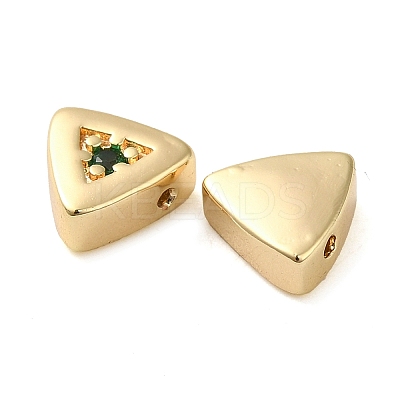 Real 18K Gold Plated Brass Micro Pave Cubic Zirconia Bead KK-H455-08G-03-1