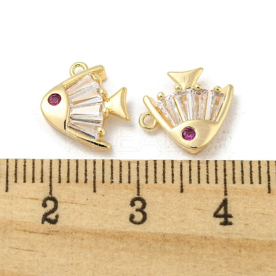 Brass Micro Pave Cubic Zirconia Charms KK-H460-33G-1