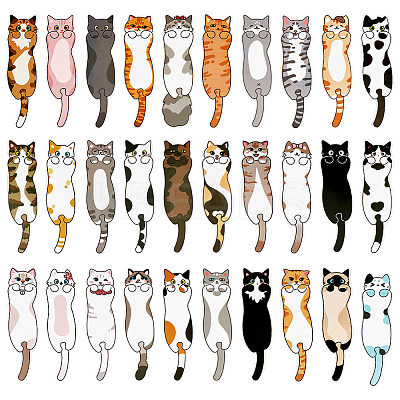 30Pcs Cute Paper Cat Bookmarks AJEW-WH0455-255-1