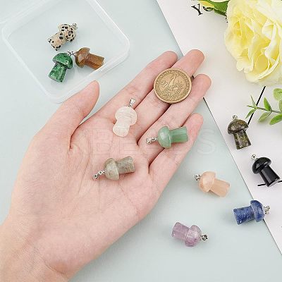 Horse Eye Gemstone Pendants G-FH0001-16-1