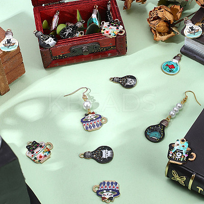 20Pcs 10 Style Alloy Enamel Pendants ENAM-SC0003-45-1