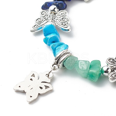 7Pcs 7 Style Alloy Butterfly Charm Bracelets Set BJEW-JB08875-1