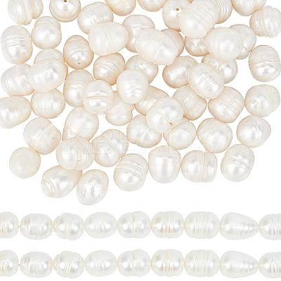 2 Strands Natural Cultured Freshwater Pearl Beads Strands PEAR-SC0001-10-1