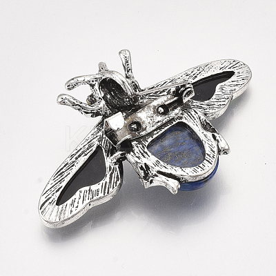 Natural Lapis Lazuli Brooches/Pendants G-S353-08D-1