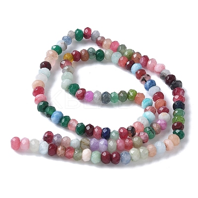 Dyed Natural Malaysia Jade Rondelle Beads Strands X-G-E316-2x4mm-55-1