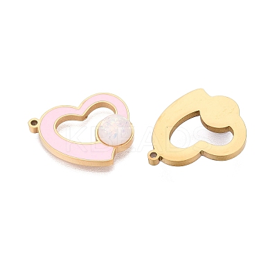 304 Stainless Steel Enamel Pendants STAS-Q111-01G-1