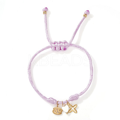 304 Stainless Steel & Brass & Natural Shell Charm Bracelets HP8667-9-1