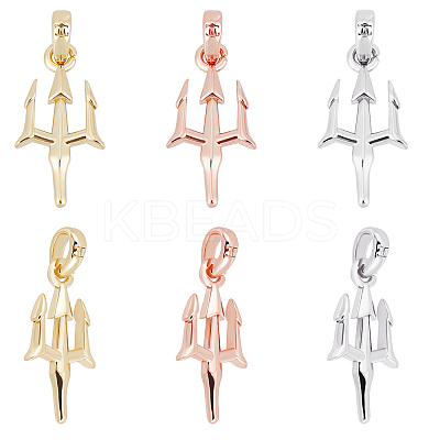 9Pcs 3 Colors Rack Plating Real 18K Gold Plated Brass Pendants KK-BBC0002-93-1