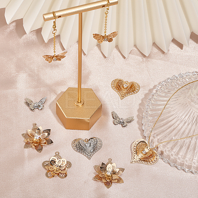 16Pcs 8 Style Brass Pendants KK-CA0002-47-1