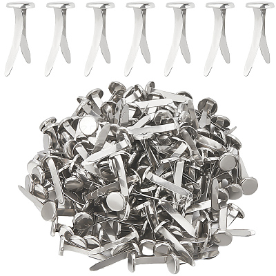 200Pcs Flat Round Iron Brads IFIN-CP0002-94P-1