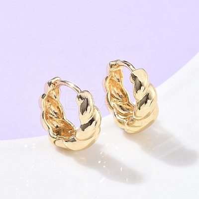 Twist Brass Hoop Earrings EJEW-Z102-09G-1