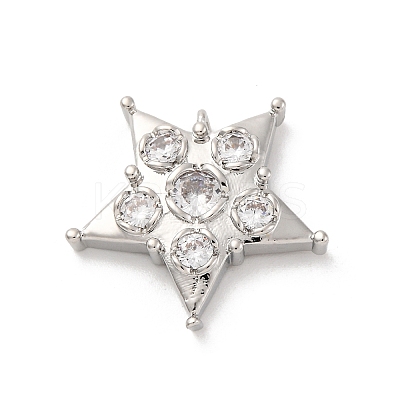 Brass Micro Pave Cubic Zirconia Pendants KK-U033-06P-01-1