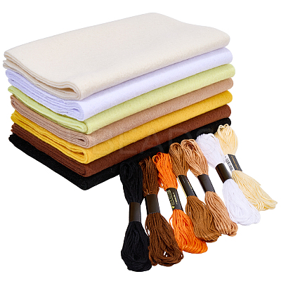 7Pcs 7 Colors Non-woven Felt Fabric DIY-CP0012-69C-1