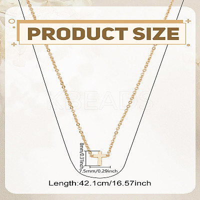 1pc Brass Religion Cross Pendant Cable Chain Necklaces for Women Men NJEW-LP0002-82-1